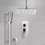 Remer SFR51 Chrome Ceiling Shower System With Rain Shower Head and Hand Shower